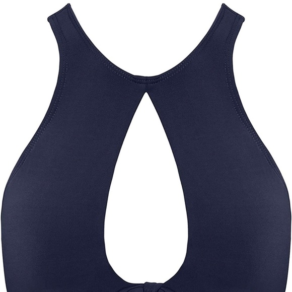 NWT Robin Piccone Women's Ava High Neck Keyhole Bikini Top size Large - Picture 3 of 6